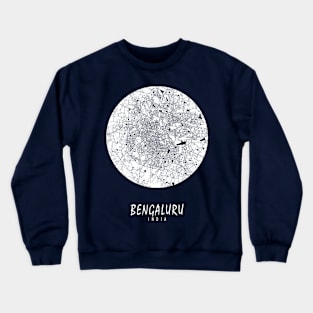 Bengaluru, India City Map - Full Moon Crewneck Sweatshirt